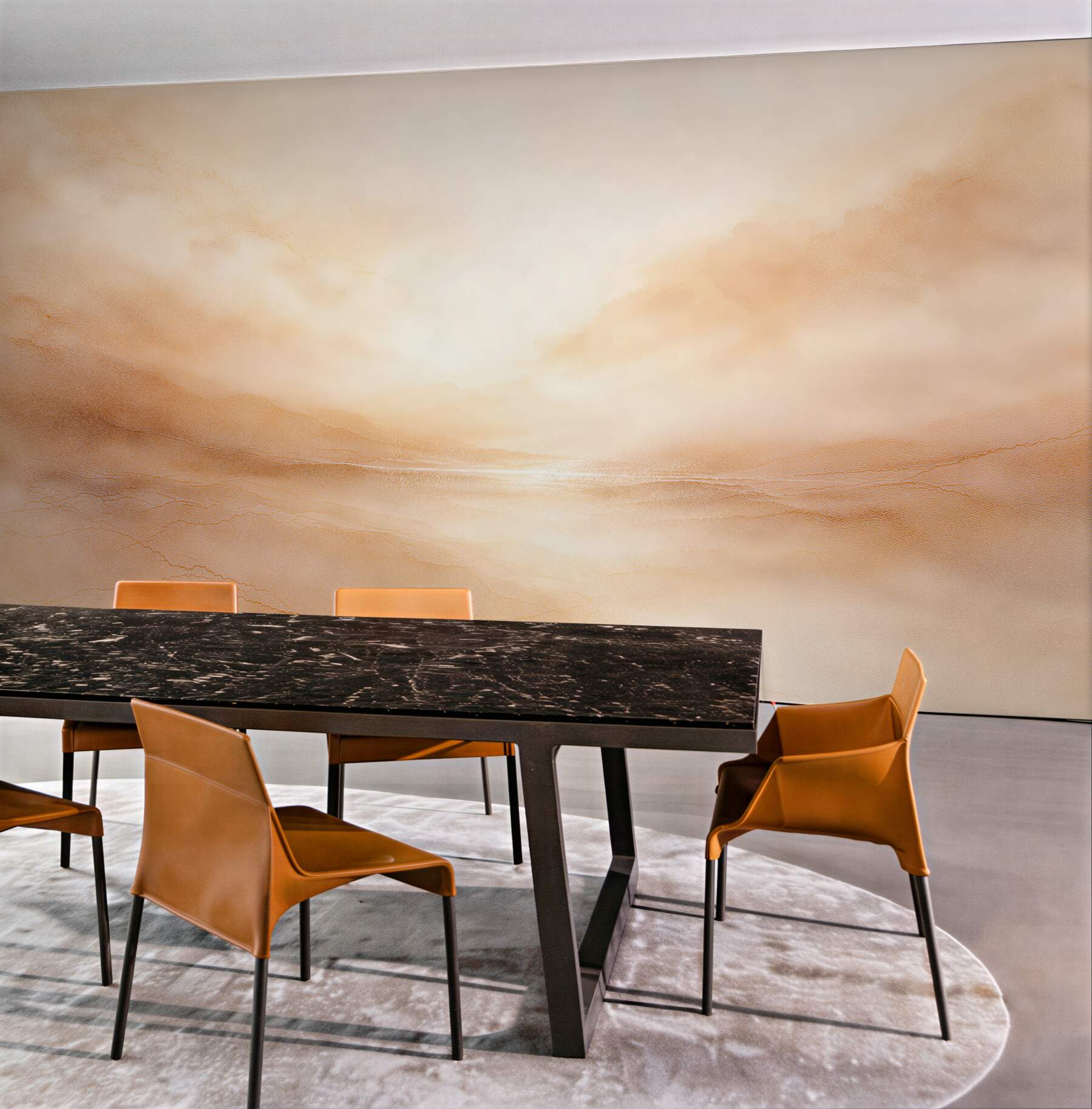 Fototapeten Goldene Abstraktion des leuchtenden Horizonts