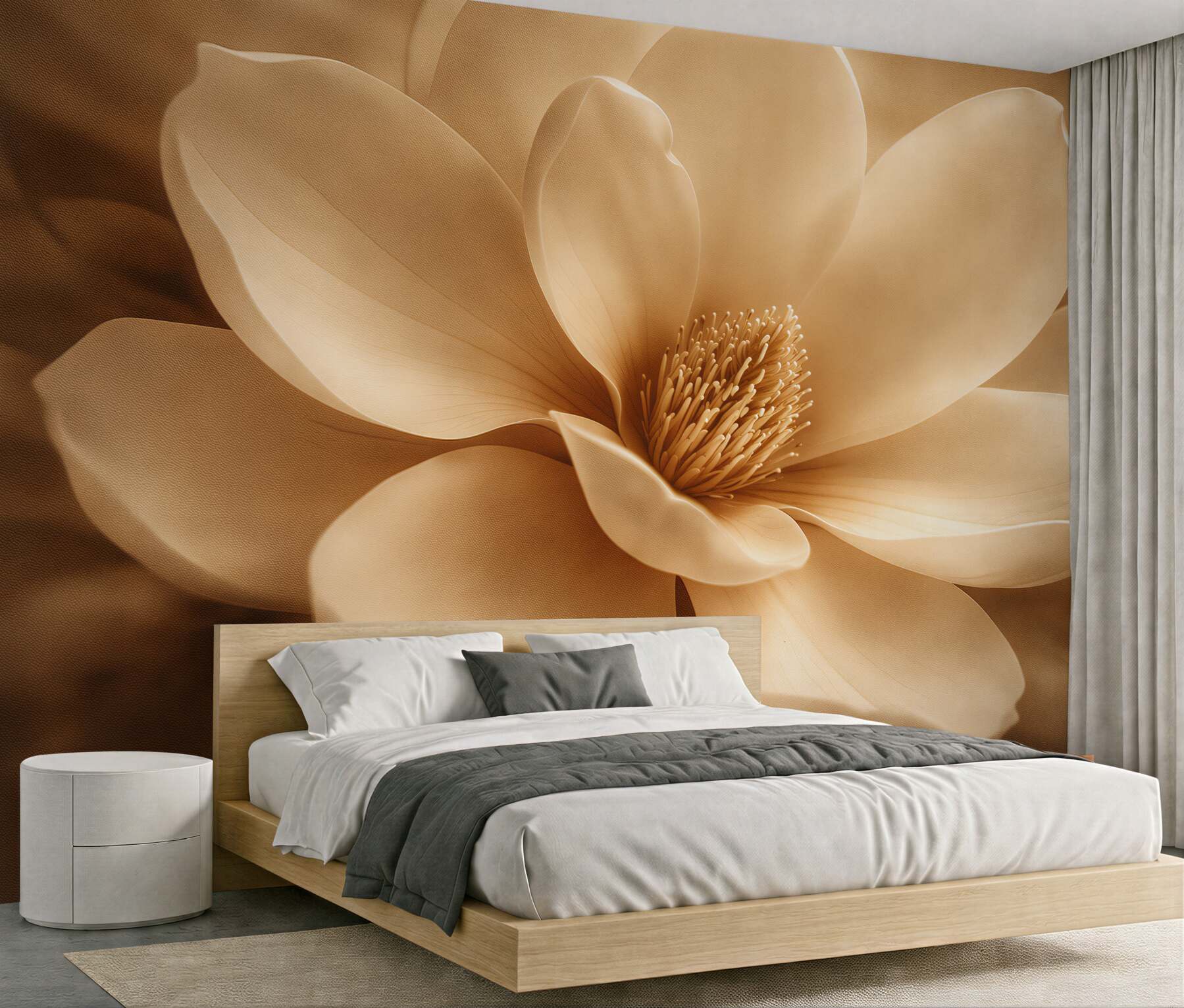 Fototapeten Goldene Magnolie in eleganter Nahaufnahme