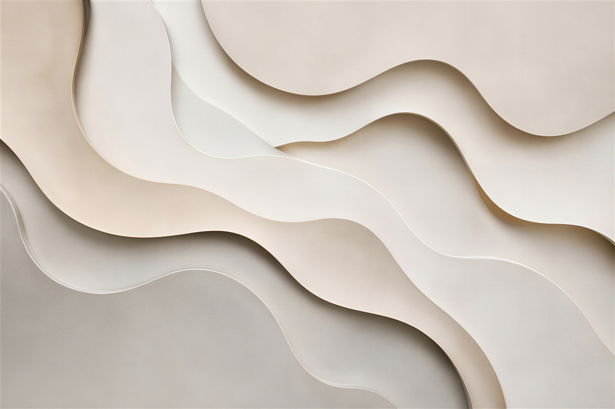 Fototapeten Beige gewellte 3D-Schichten