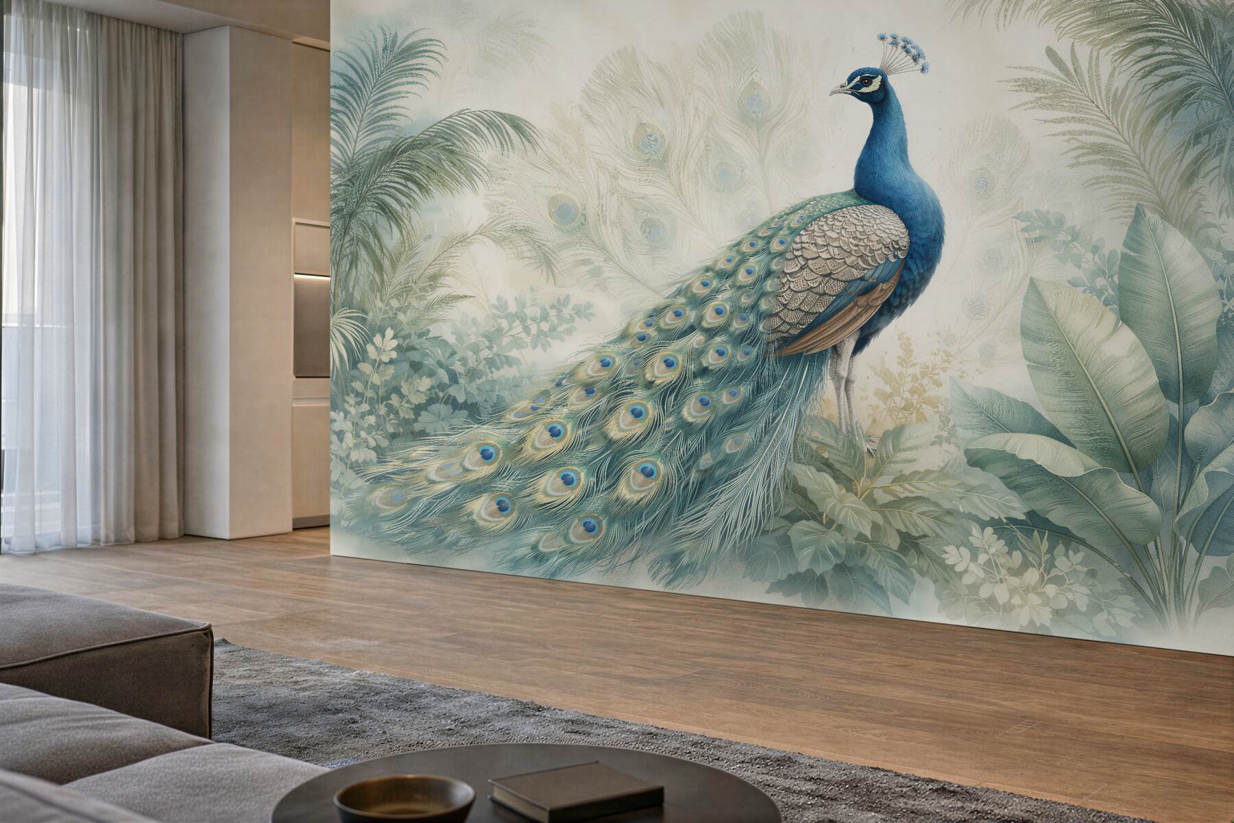 Fototapeten Pfau in tropischer Eleganz