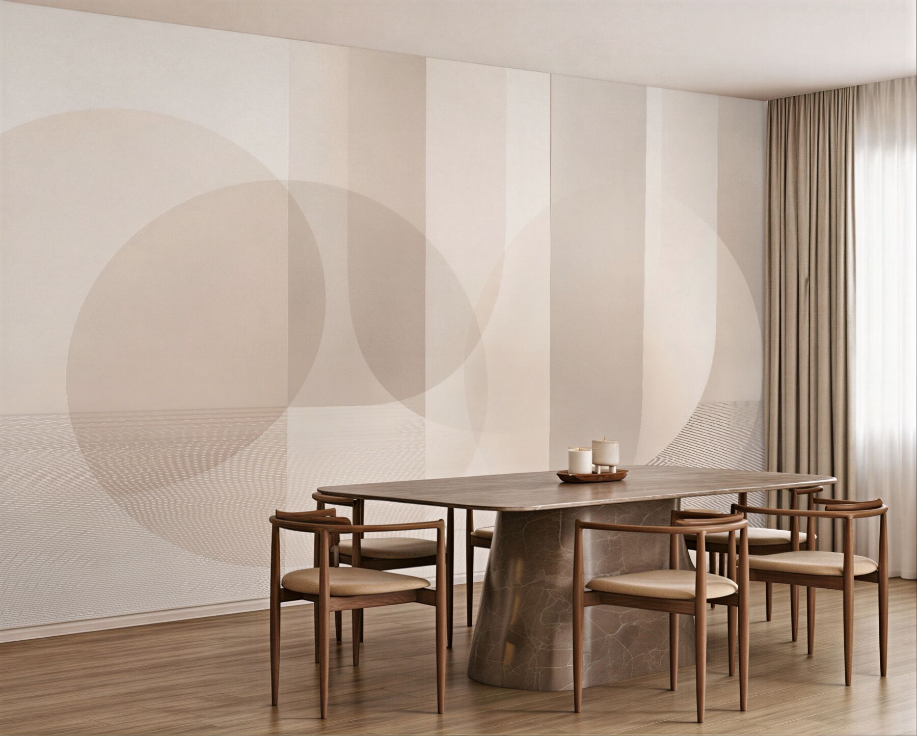Fototapeten Beige minimalistische Geometrie