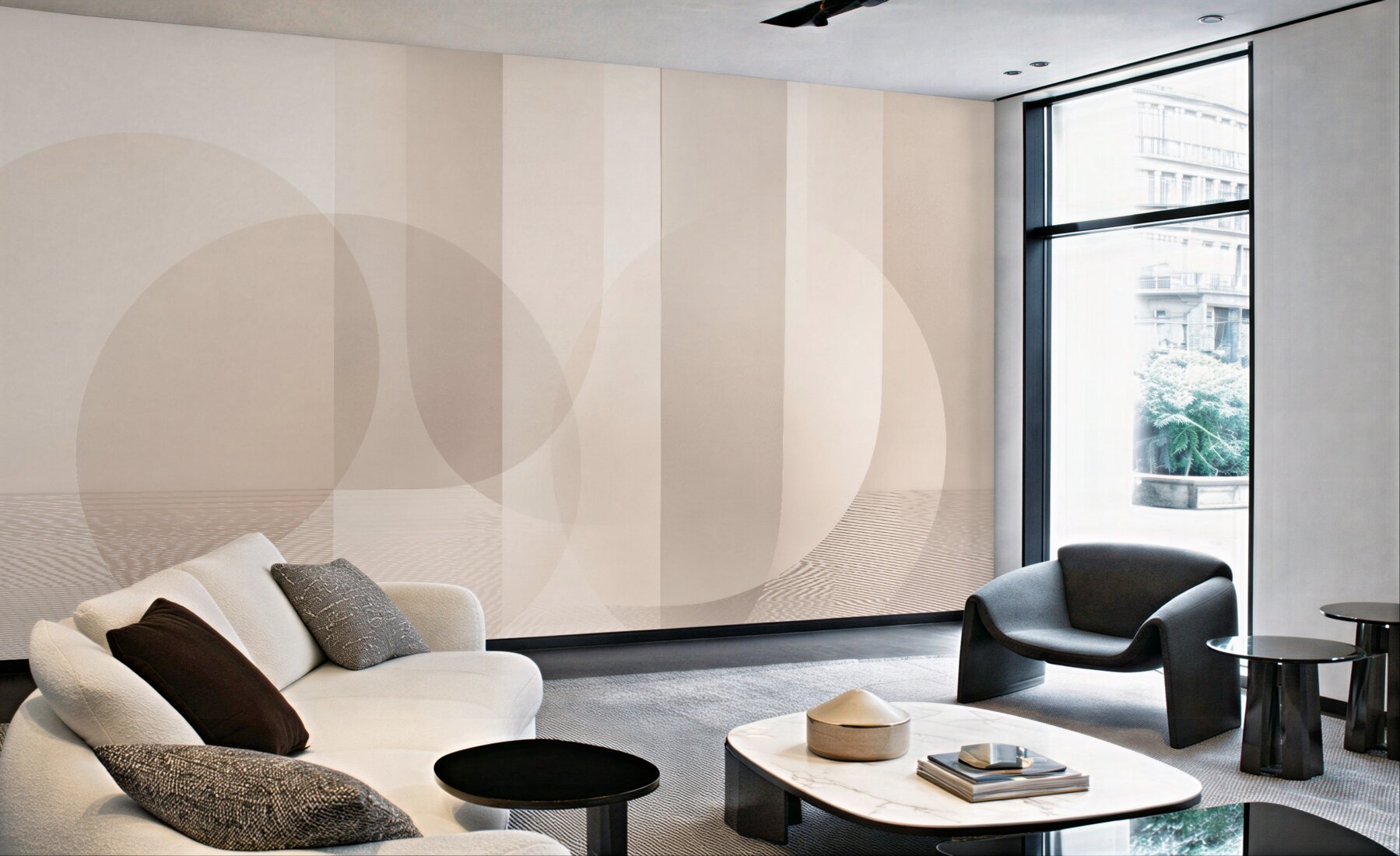 Fototapeten Beige minimalistische Geometrie