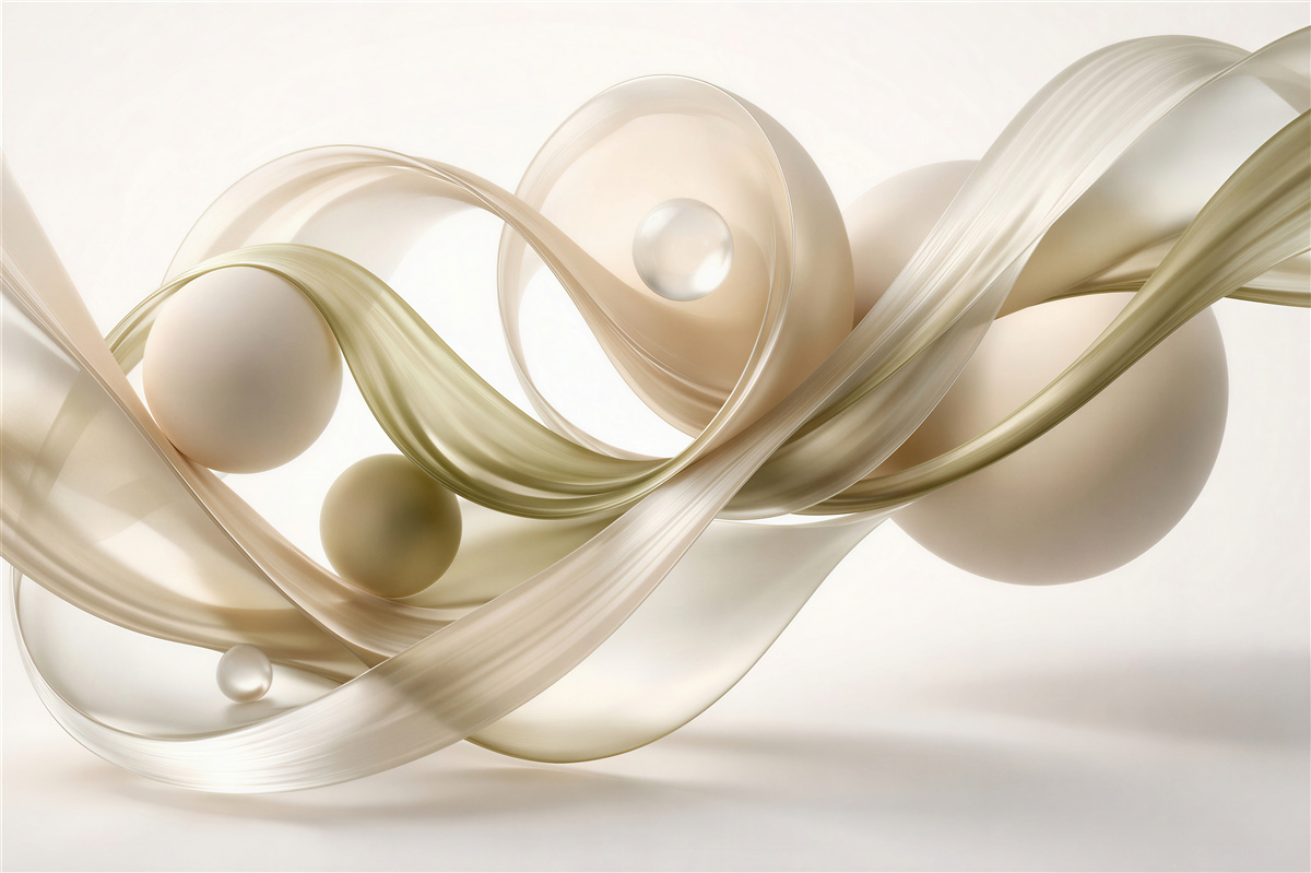 Fototapeten Goldene Abstraktion mit 3D-Kugeln