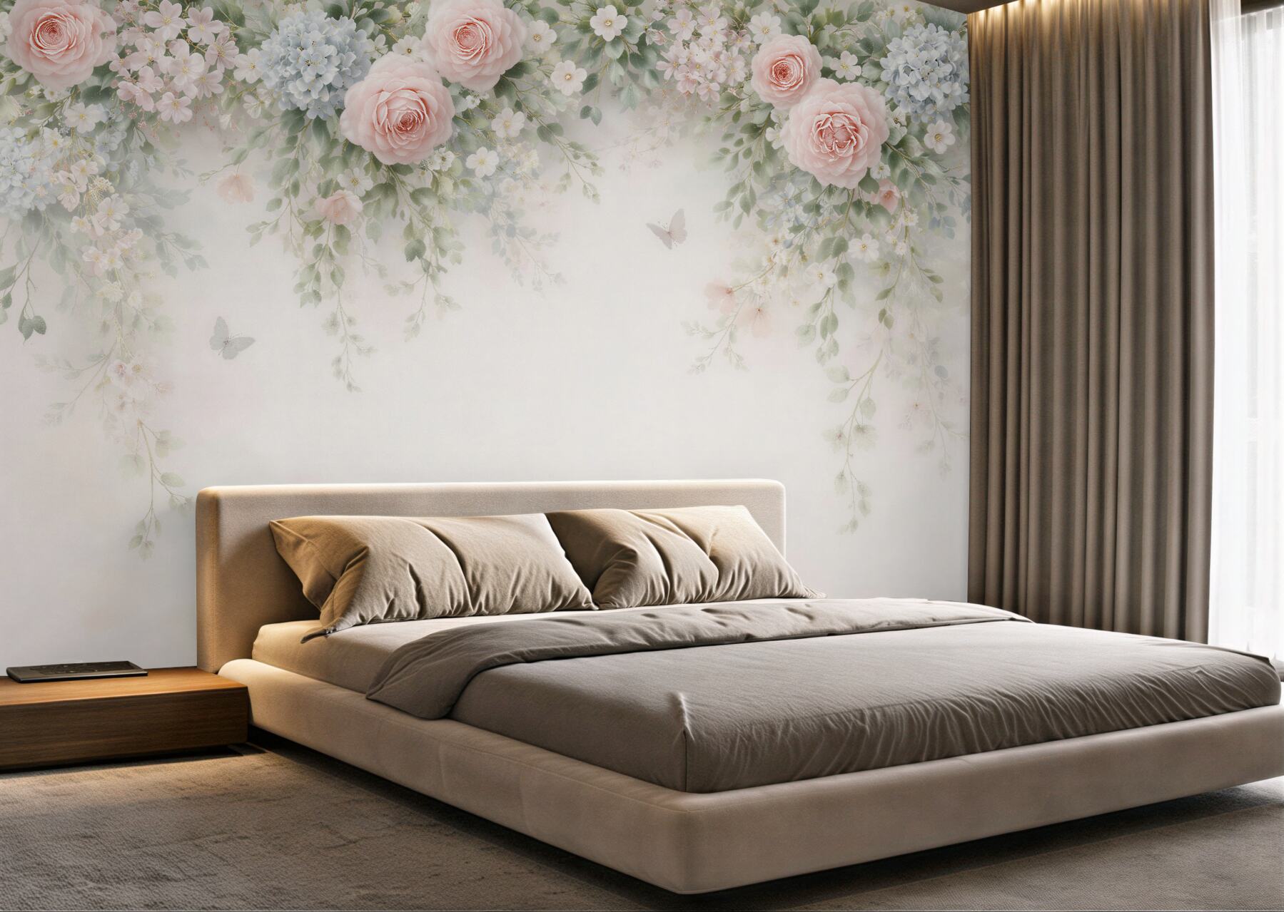 Fototapeten Pastellrosen und floraler Hauch