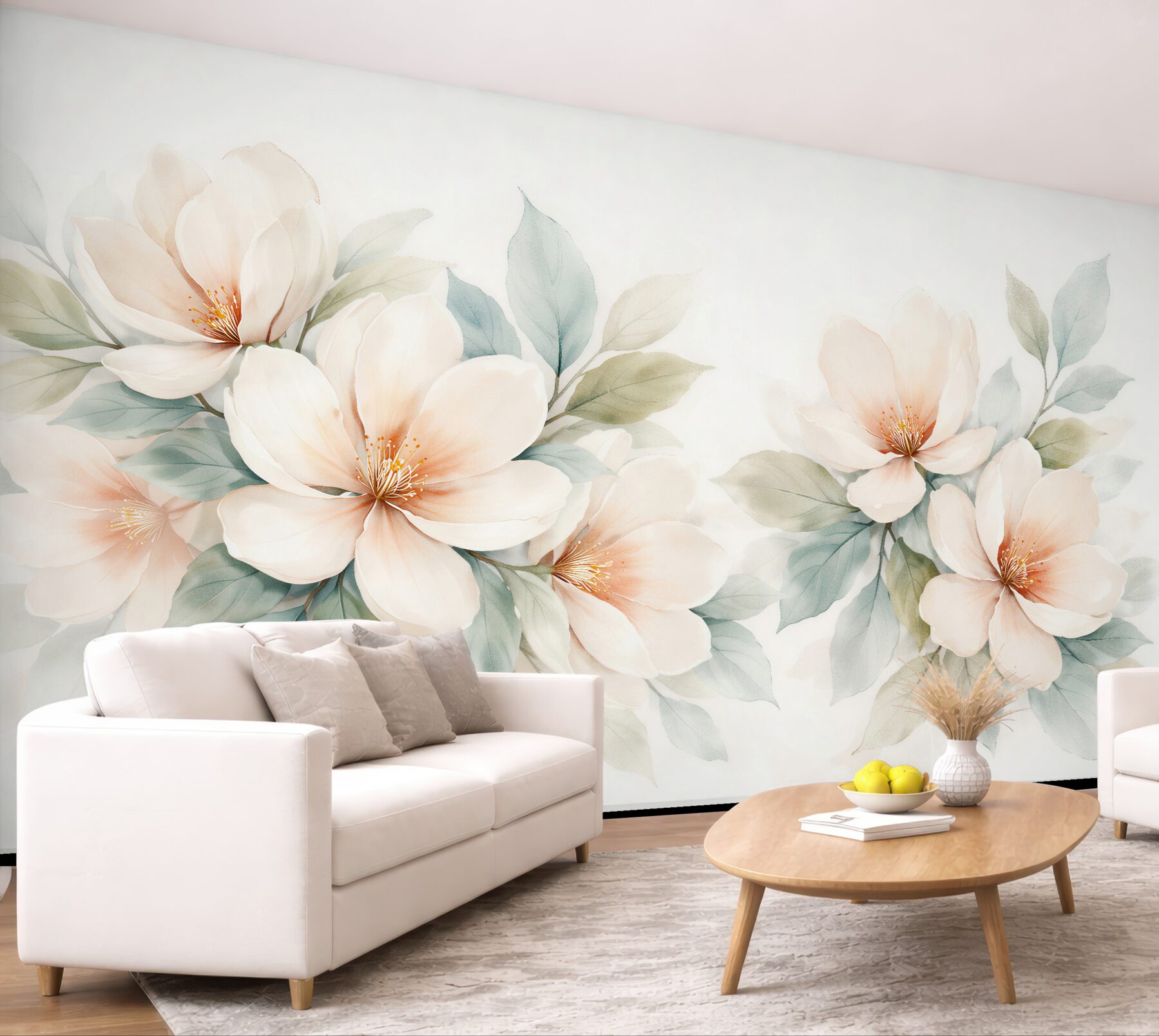 Fototapeten Cremige Magnolien in subtiler Eleganz