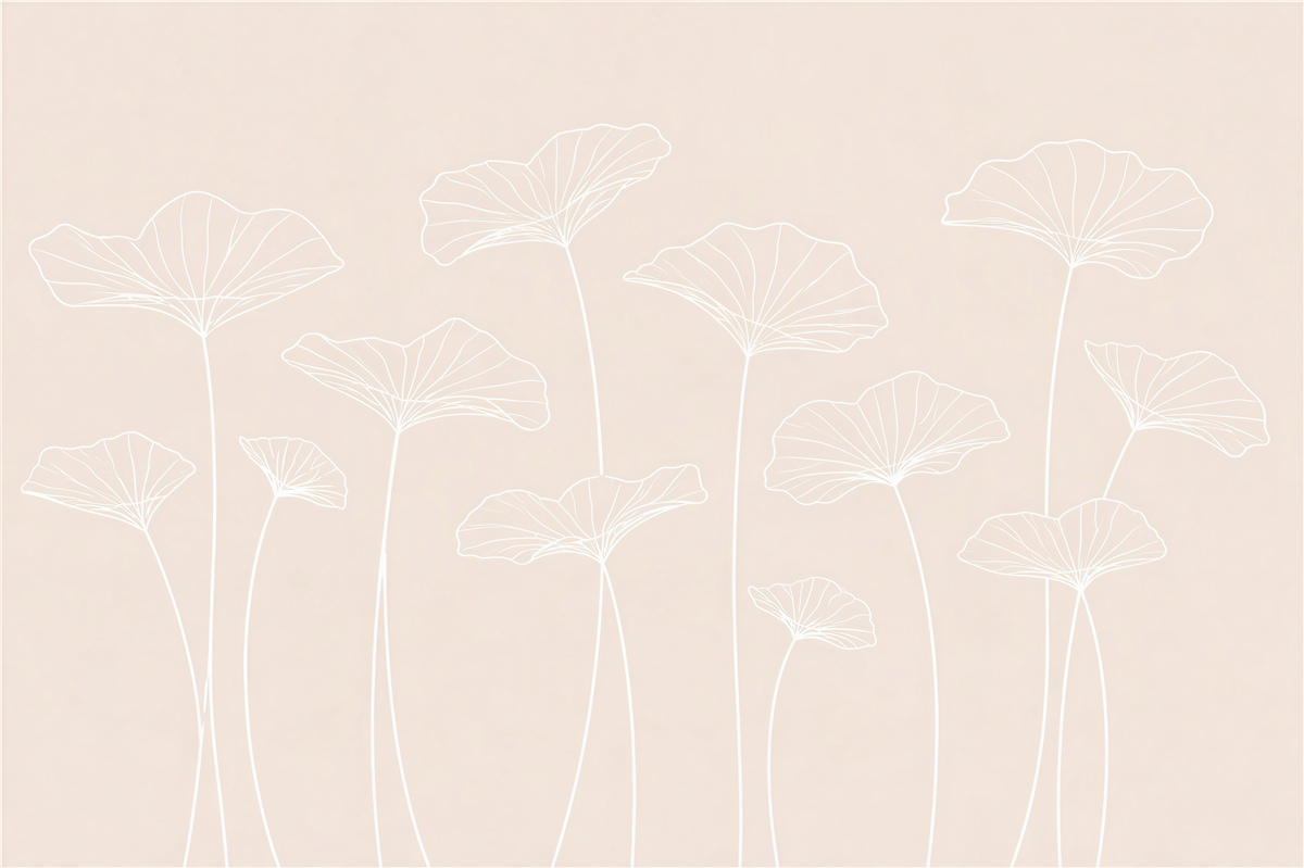 Fototapeten Zarte Lotusblumen in beiger Harmonie