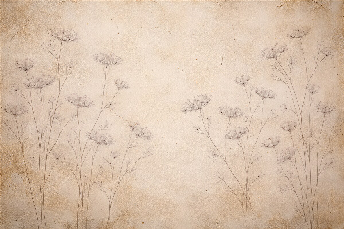 Fototapeten Zarte Blumen auf gealtertem Hintergrund