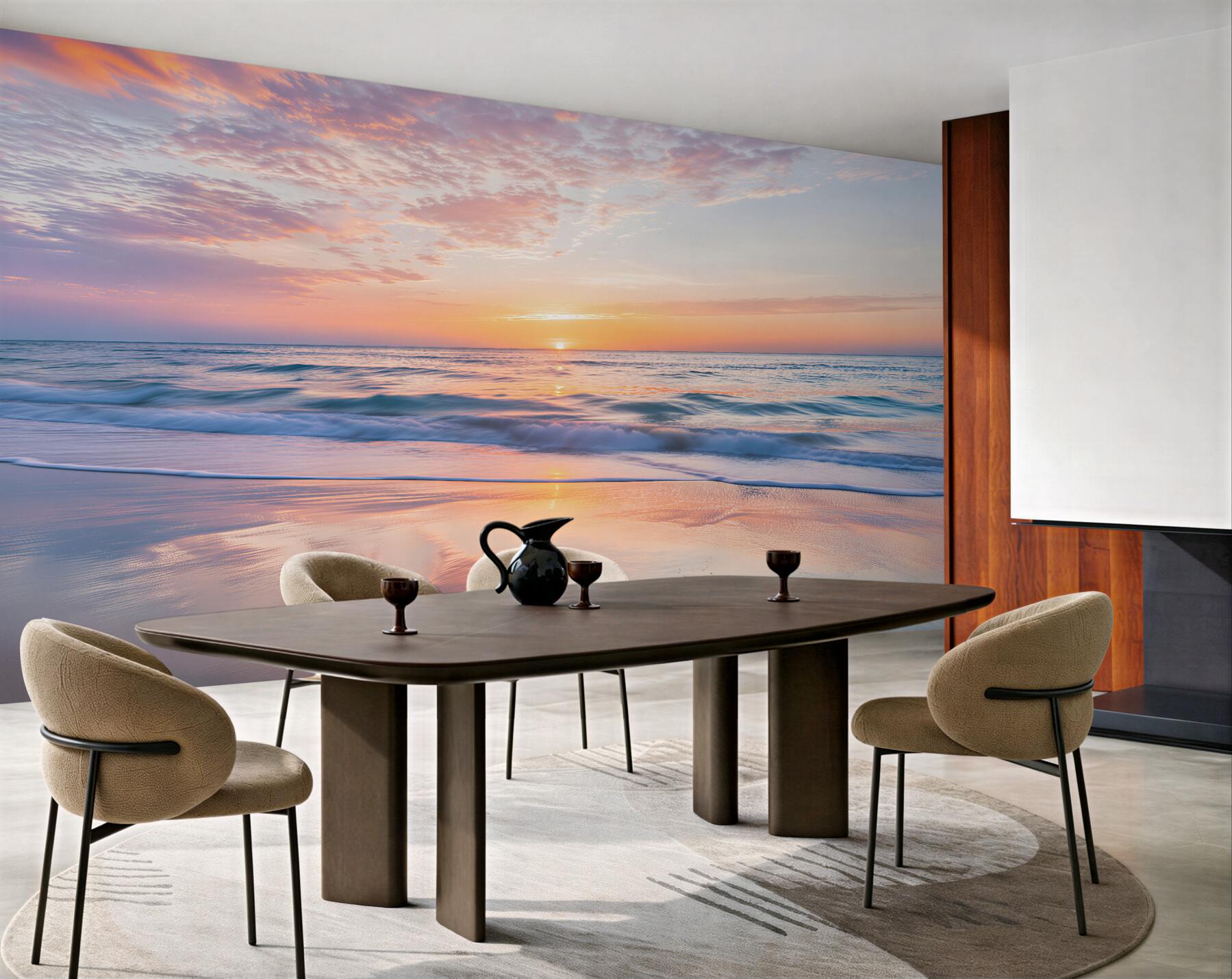Fototapeten Pastellfarbener Sonnenaufgang über dem Meer