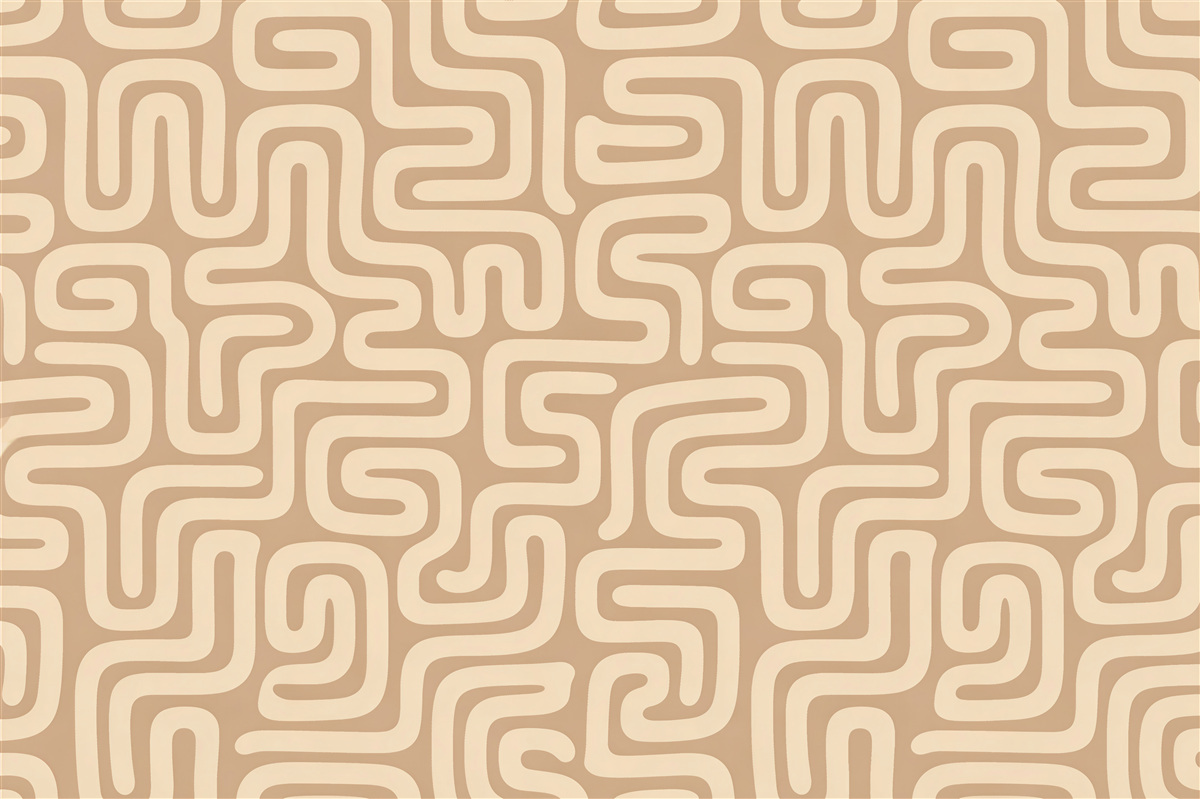 Fototapeten Retro-Labyrinth in Beigetönen