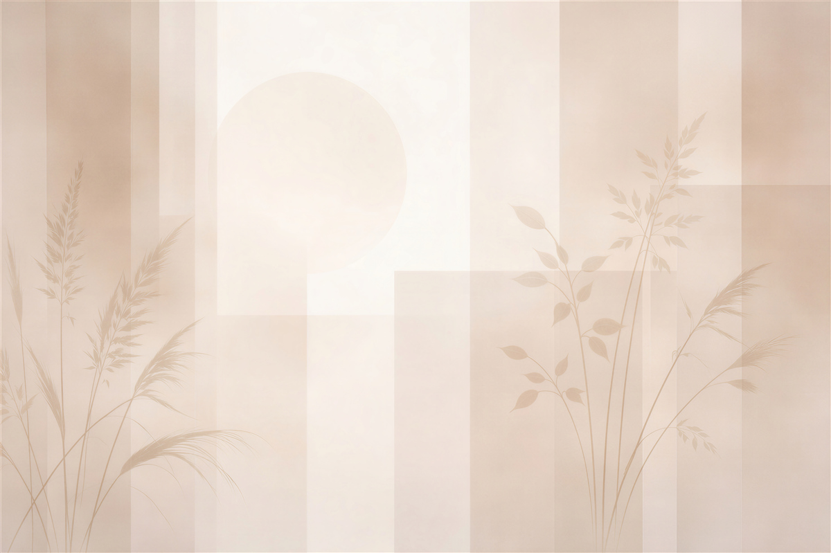 Fototapeten Beige Gräser in weicher Geometrie