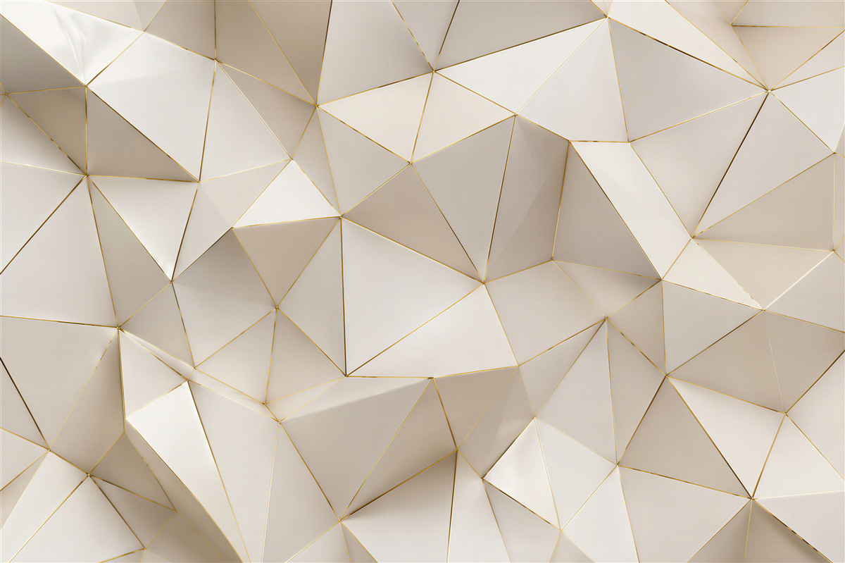 Fototapeten Goldene geometrische 3D-Abstraktion