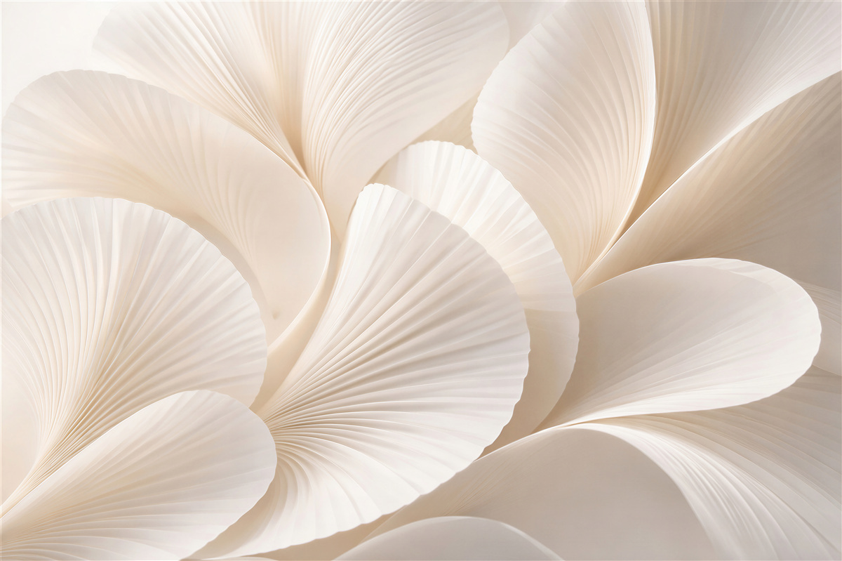 Fototapeten Cremefarbene Fächer der Eleganz