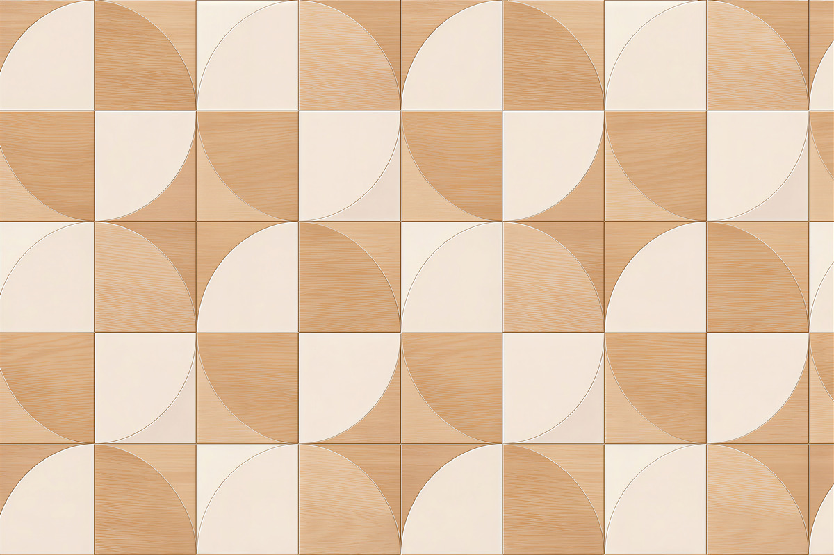 Fototapeten Geometrische Harmonie aus Holz