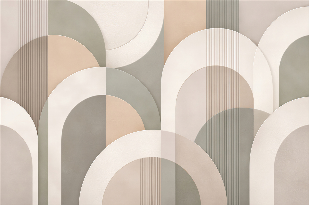 Fototapeten Beige Bögen in moderner Harmonie