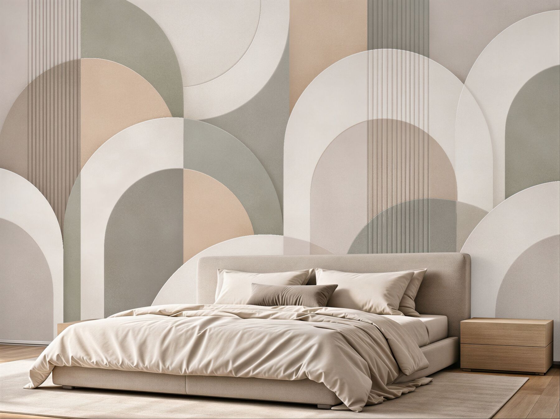 Fototapeten Beige Bögen in moderner Harmonie