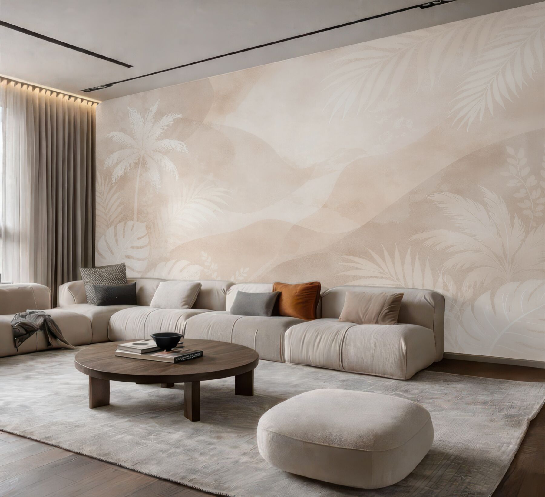 Fototapeten Beige tropischer Nebelschleier