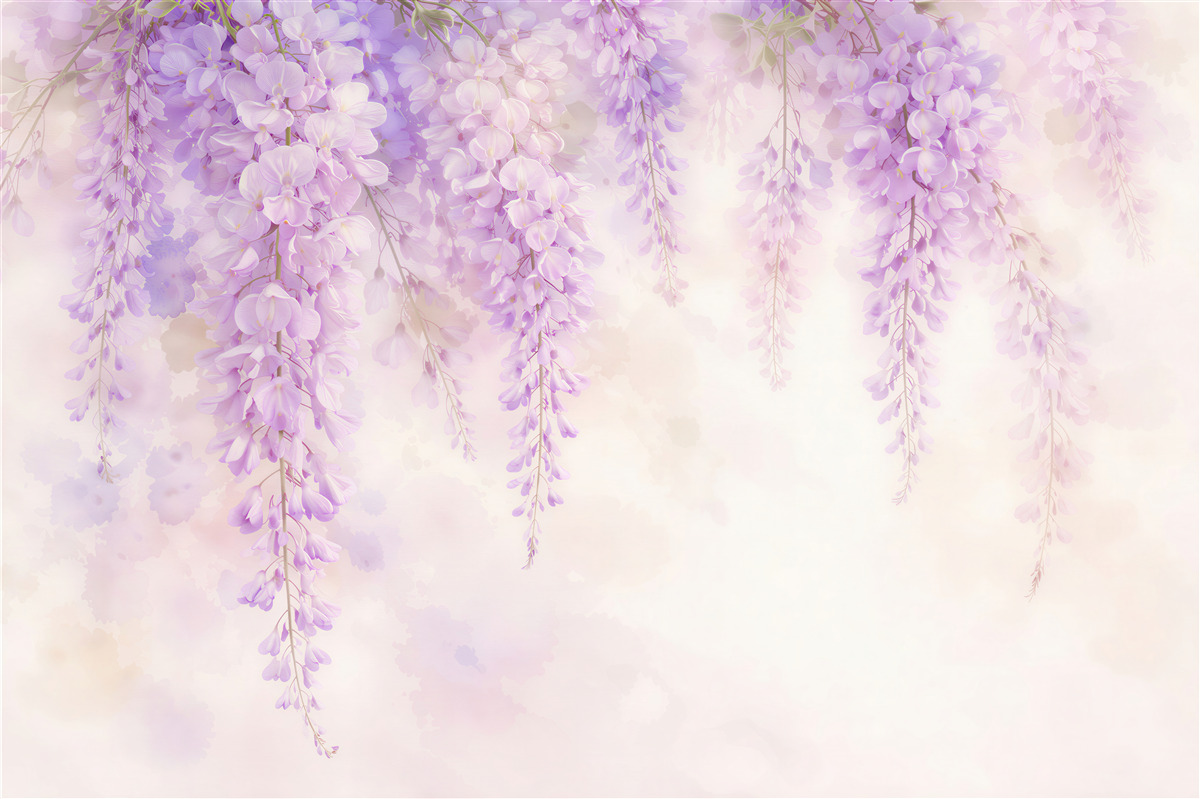 Fototapeten Fliederfarbene Blumen im romantischen Nebel