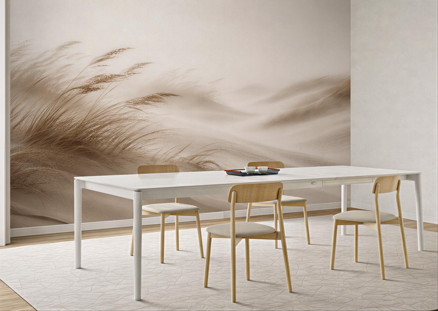 Fototapeten Beige Dünen mit Gräsern