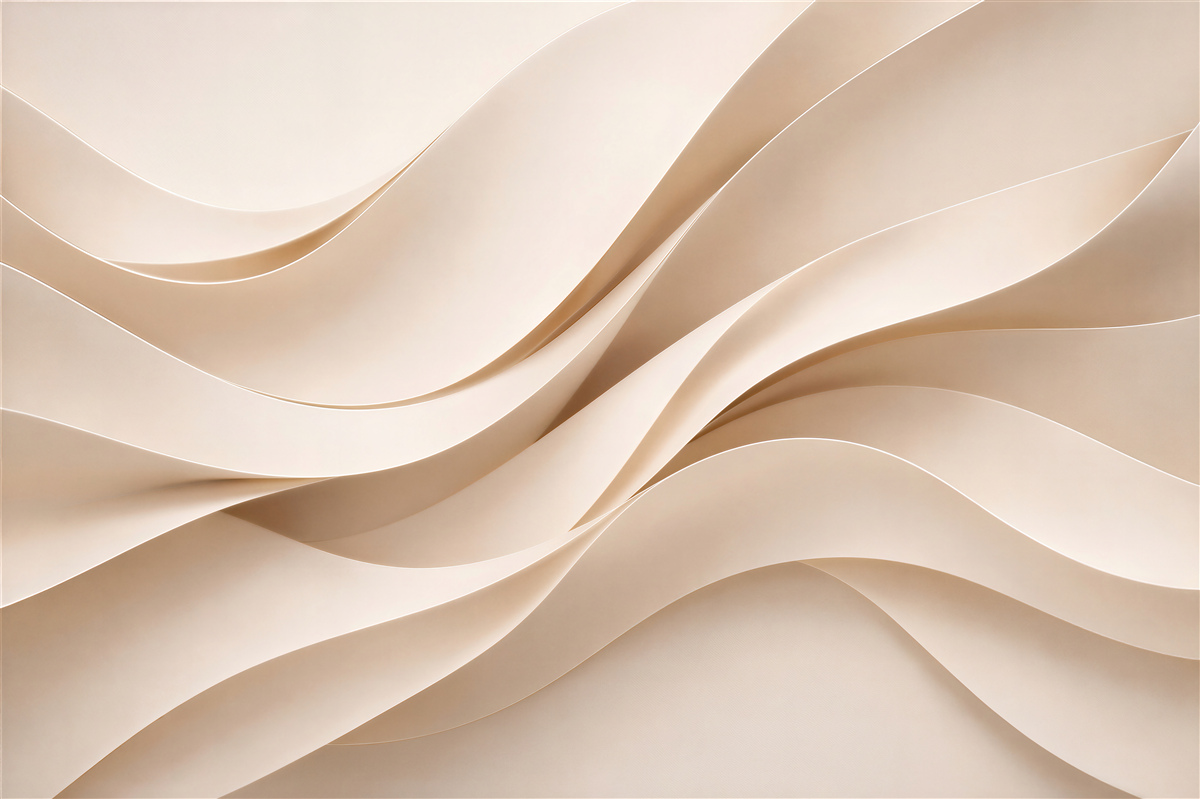 Fototapeten Fließende beige Wellen der Abstraktion