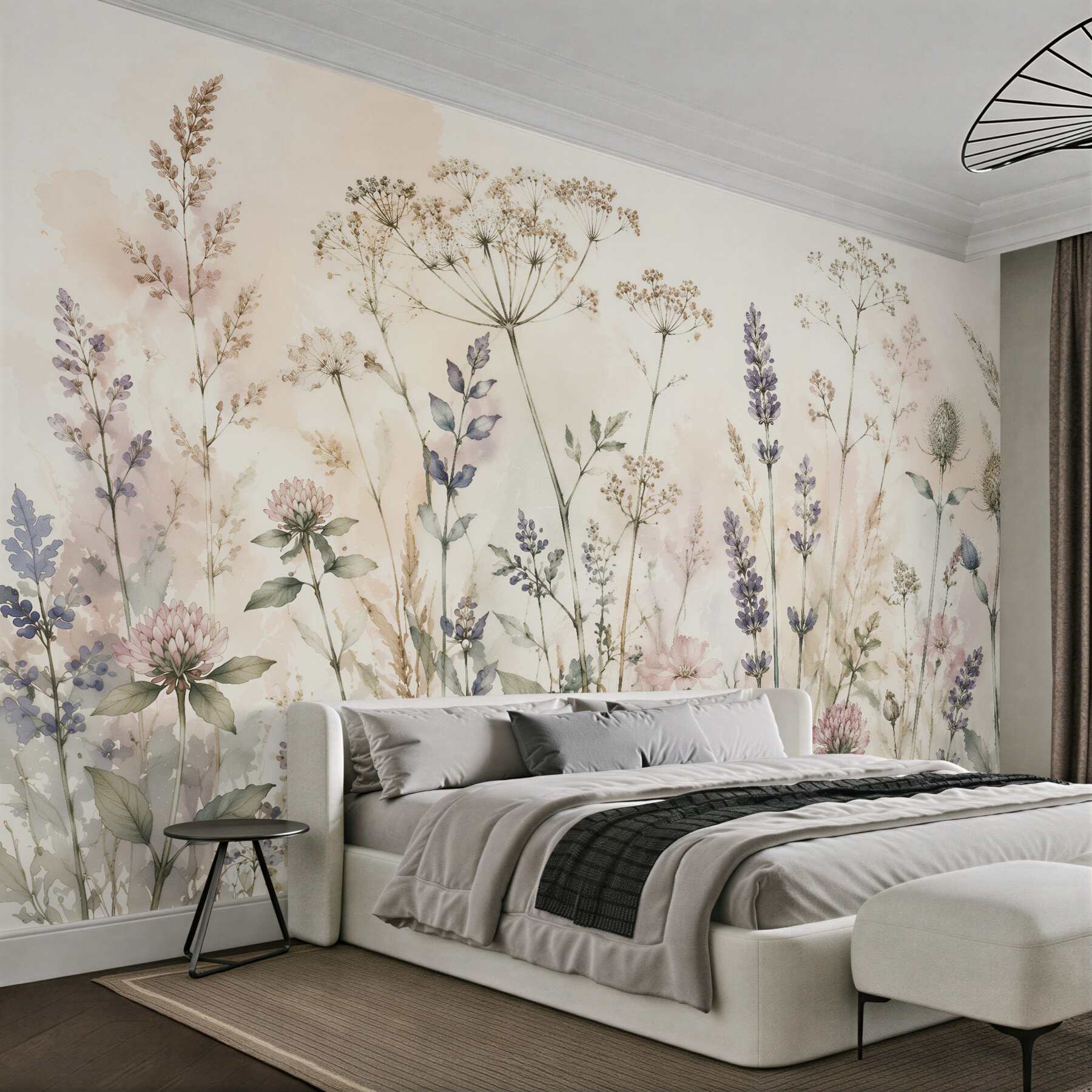 Fototapeten Feldblumen in aquarellhafter Zartheit