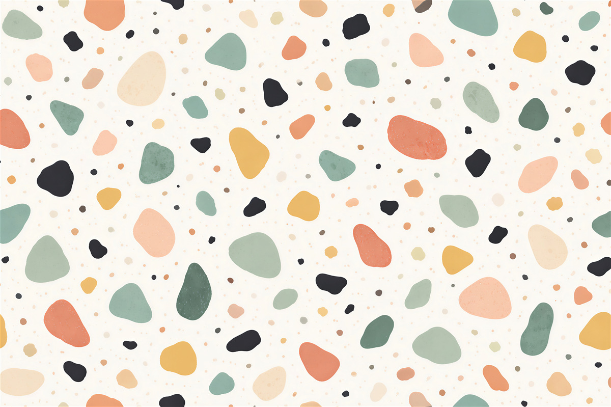 Fototapeten Bunte Terrazzo-Kiesel