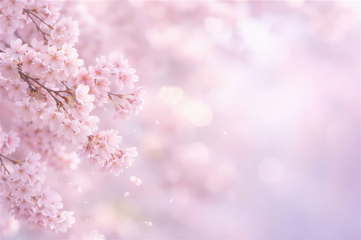 Fototapeten Pudrige Kirschblüten im Glanz