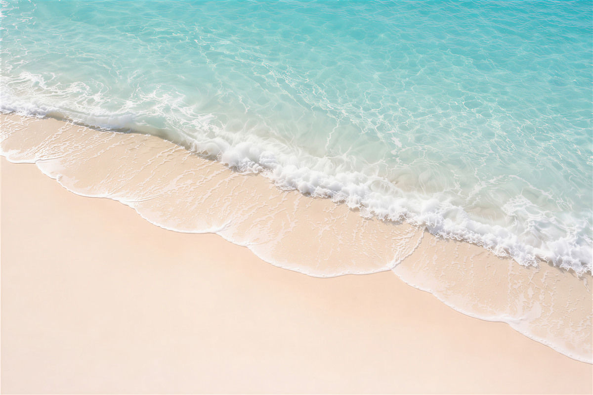 Fototapeten Türkise Welle im Sand