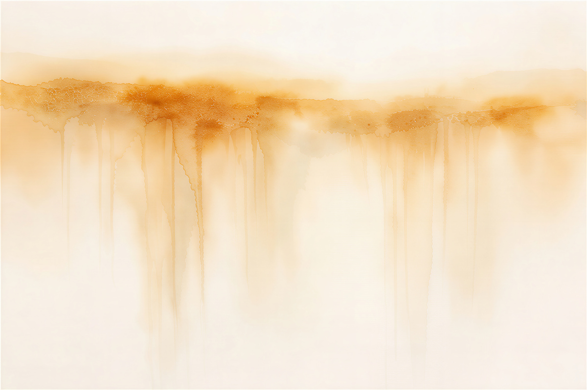 Fototapeten Goldener Aquarellnebel