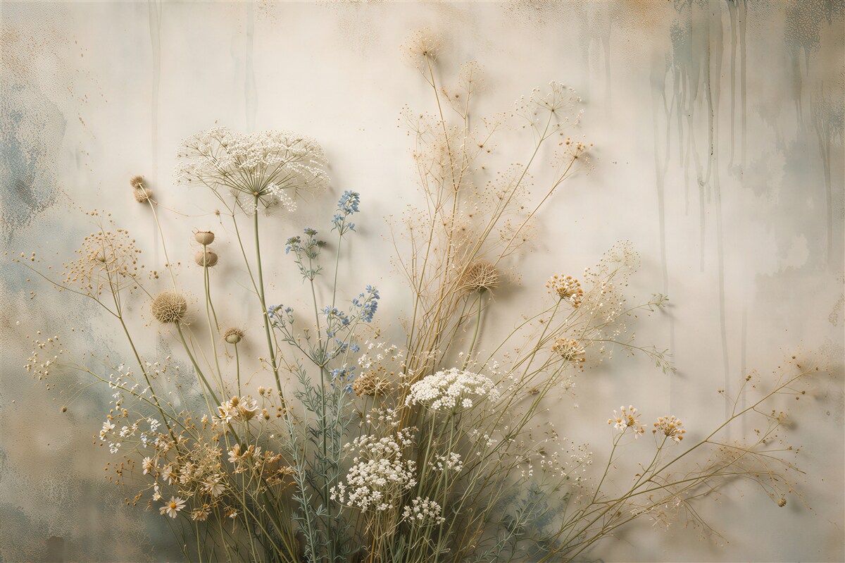 Fototapeten Wildblumen in subtiler Komposition