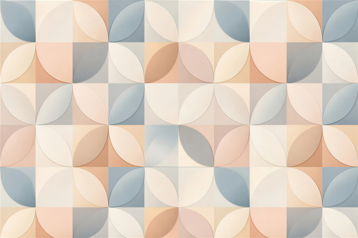 Fototapeten Pastellfarbene geometrische Harmonie