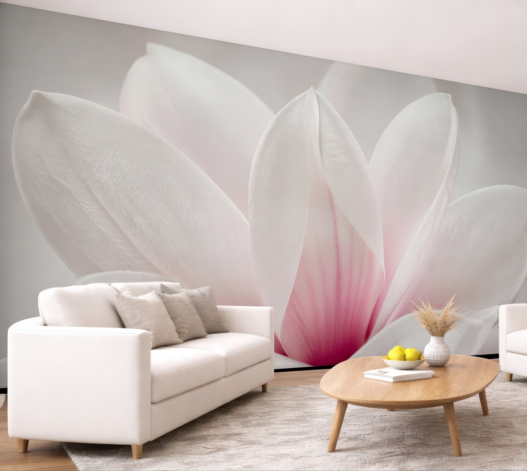 Fototapeten Zarte Magnolienblütenblätter in Nahaufnahme