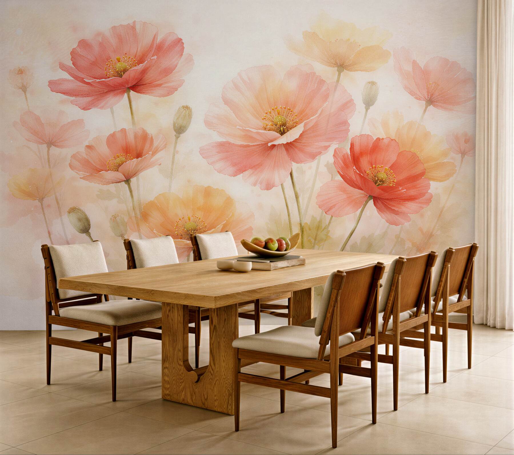 Fototapeten Pastellmohn im Morgengrauen