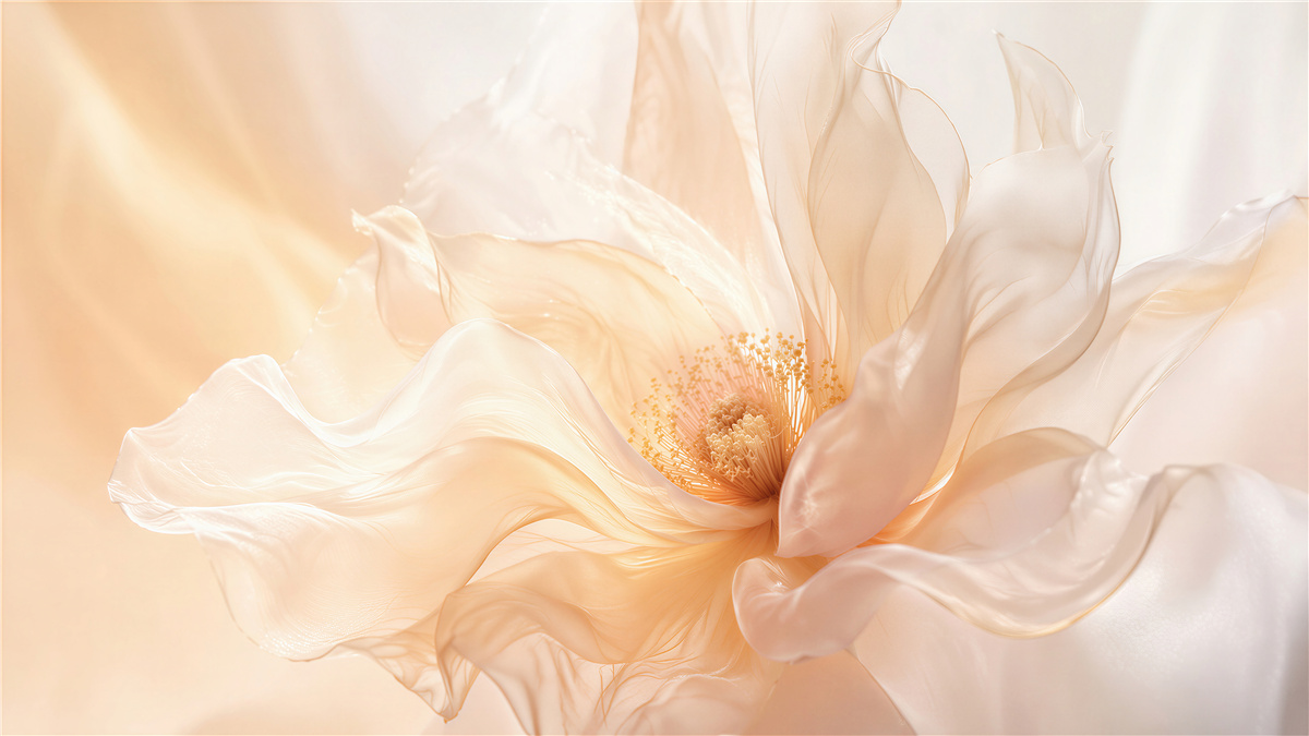 Fototapeten Ätherische Blume im leuchtenden Schimmer