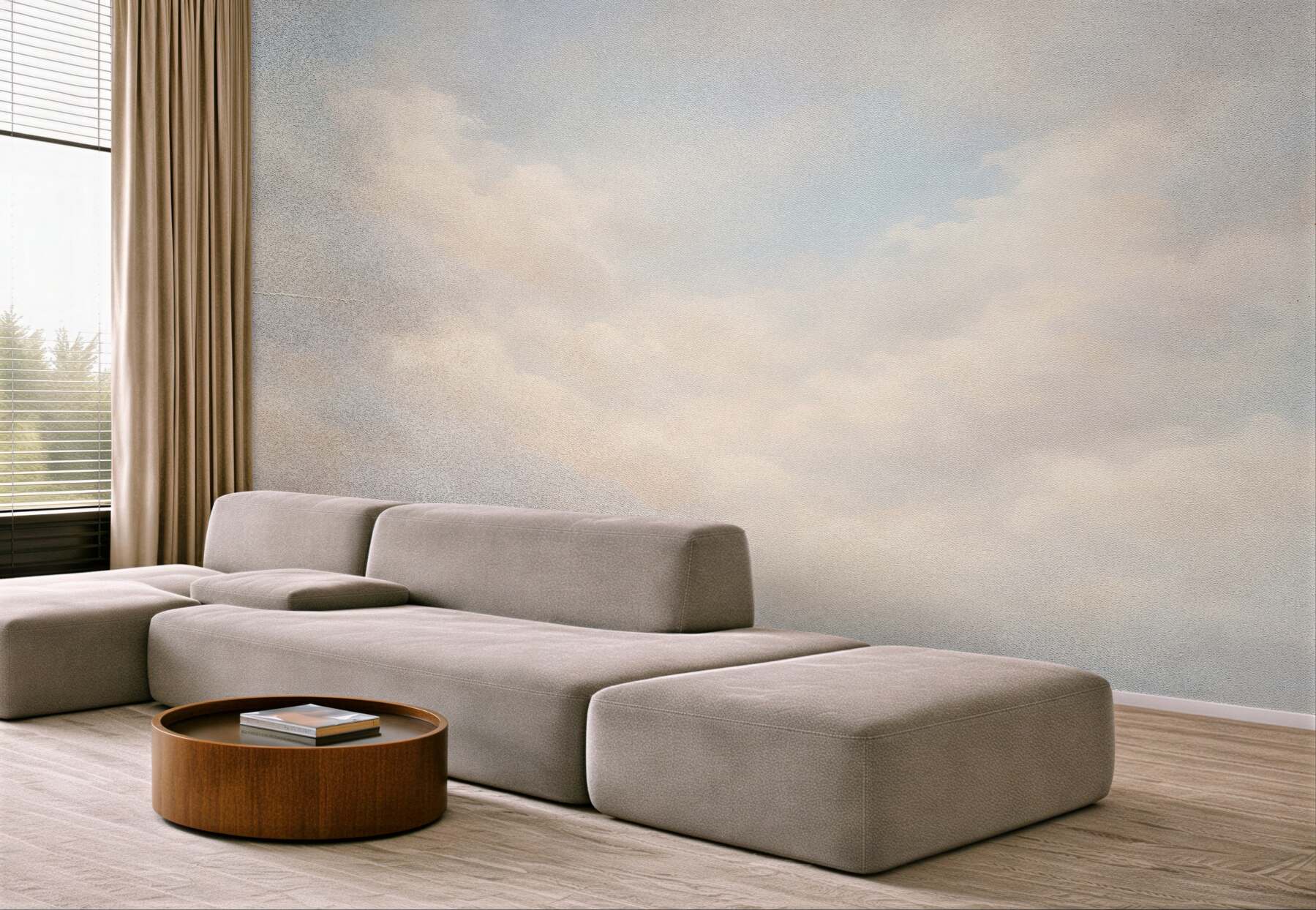 Fototapeten Zarte Wolken auf Leinwand