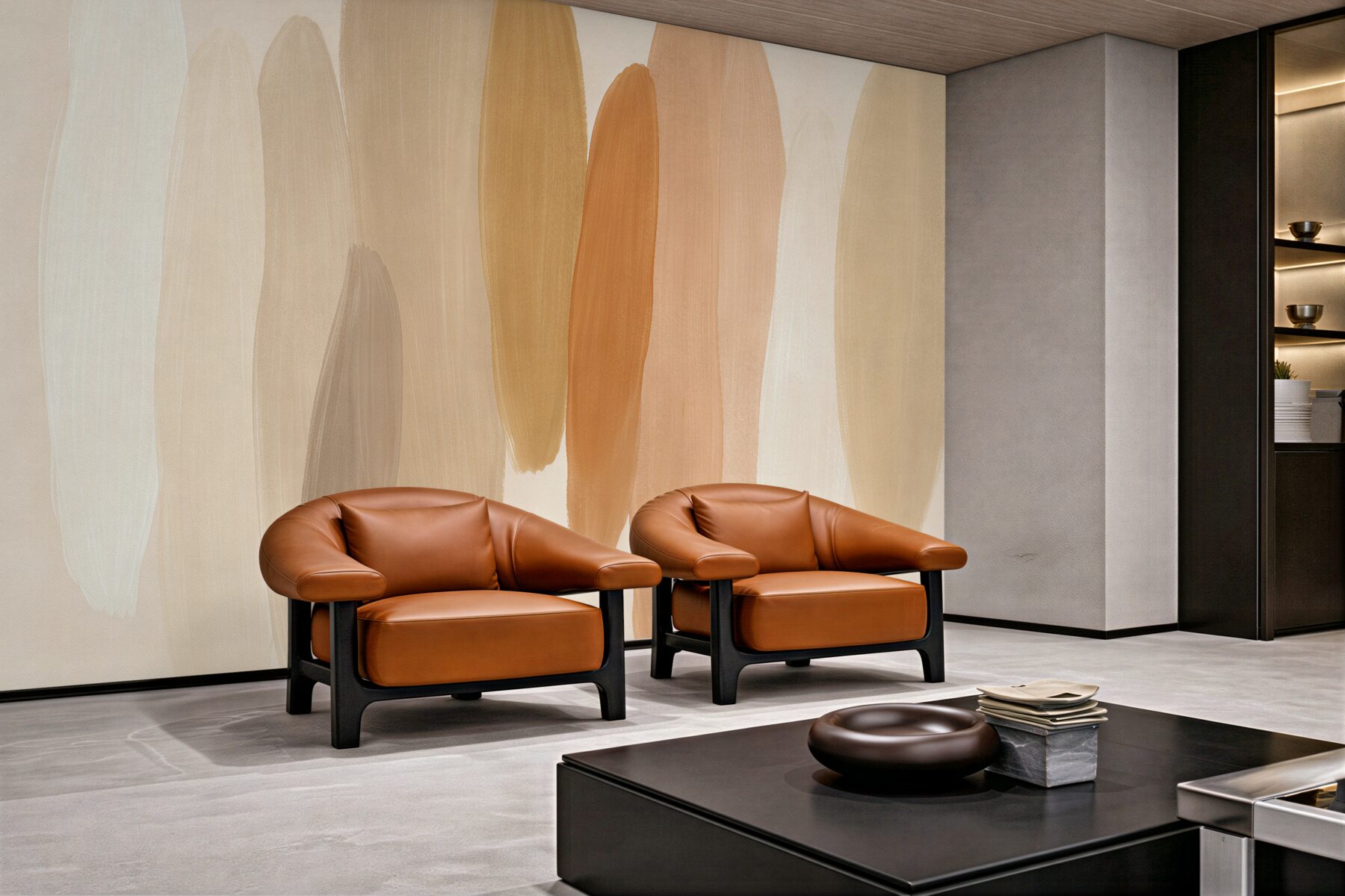 Fototapeten Beige abstrakte Pinselstriche