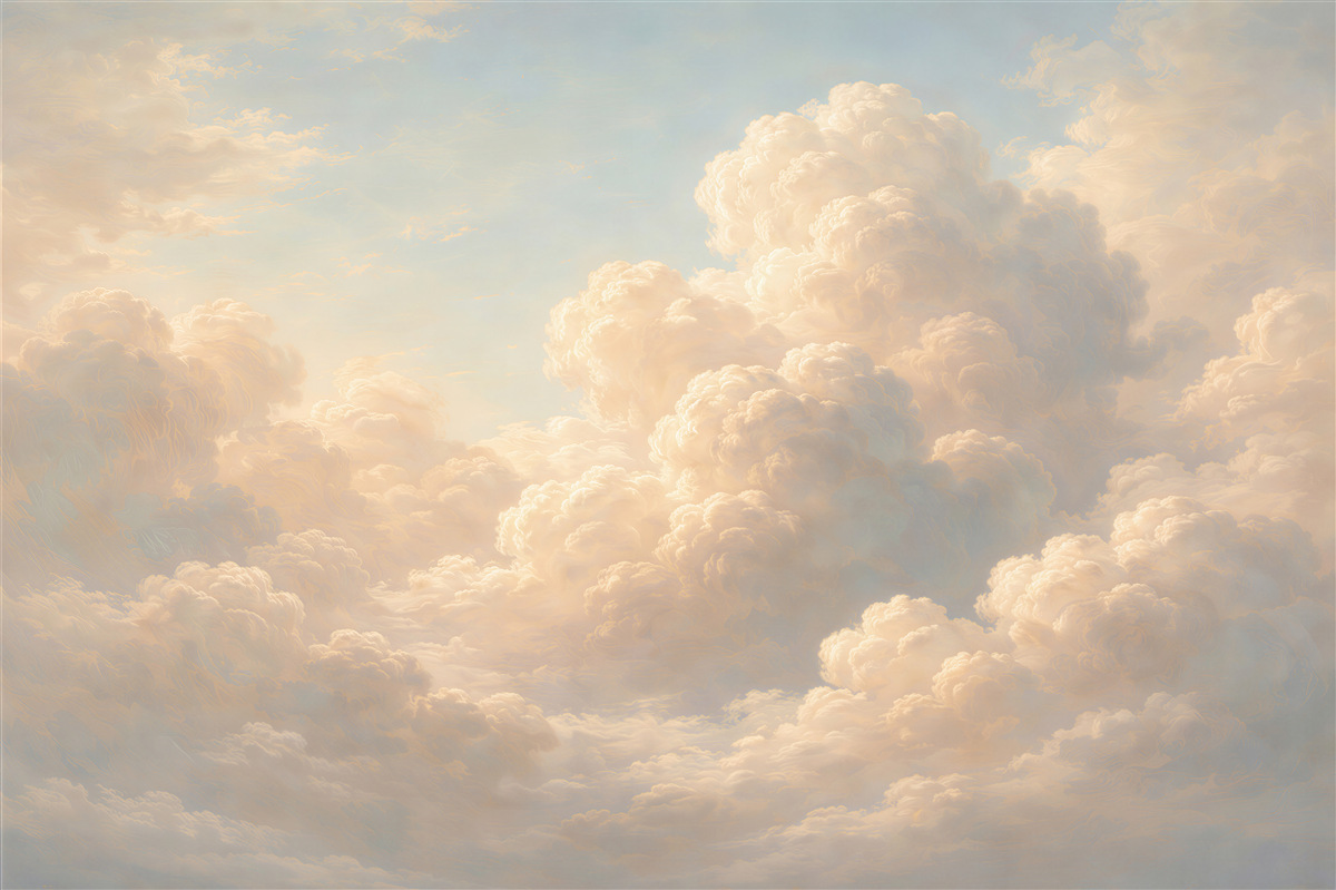 Fototapeten Sonnige Wolken am Himmel