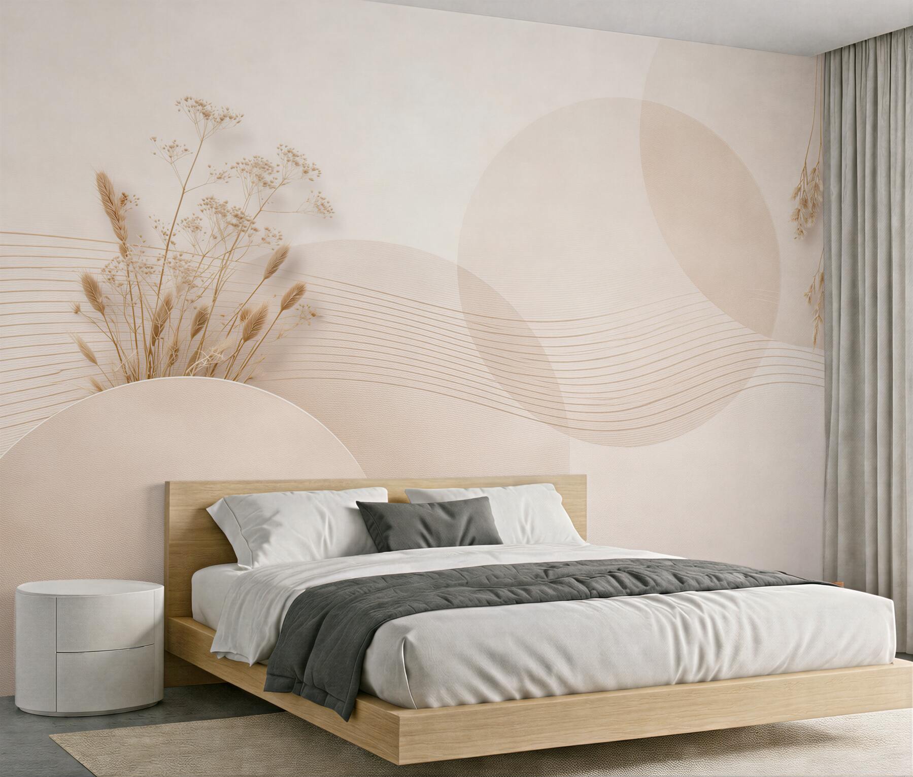 Fototapeten Beige Gräser in Abstraktion