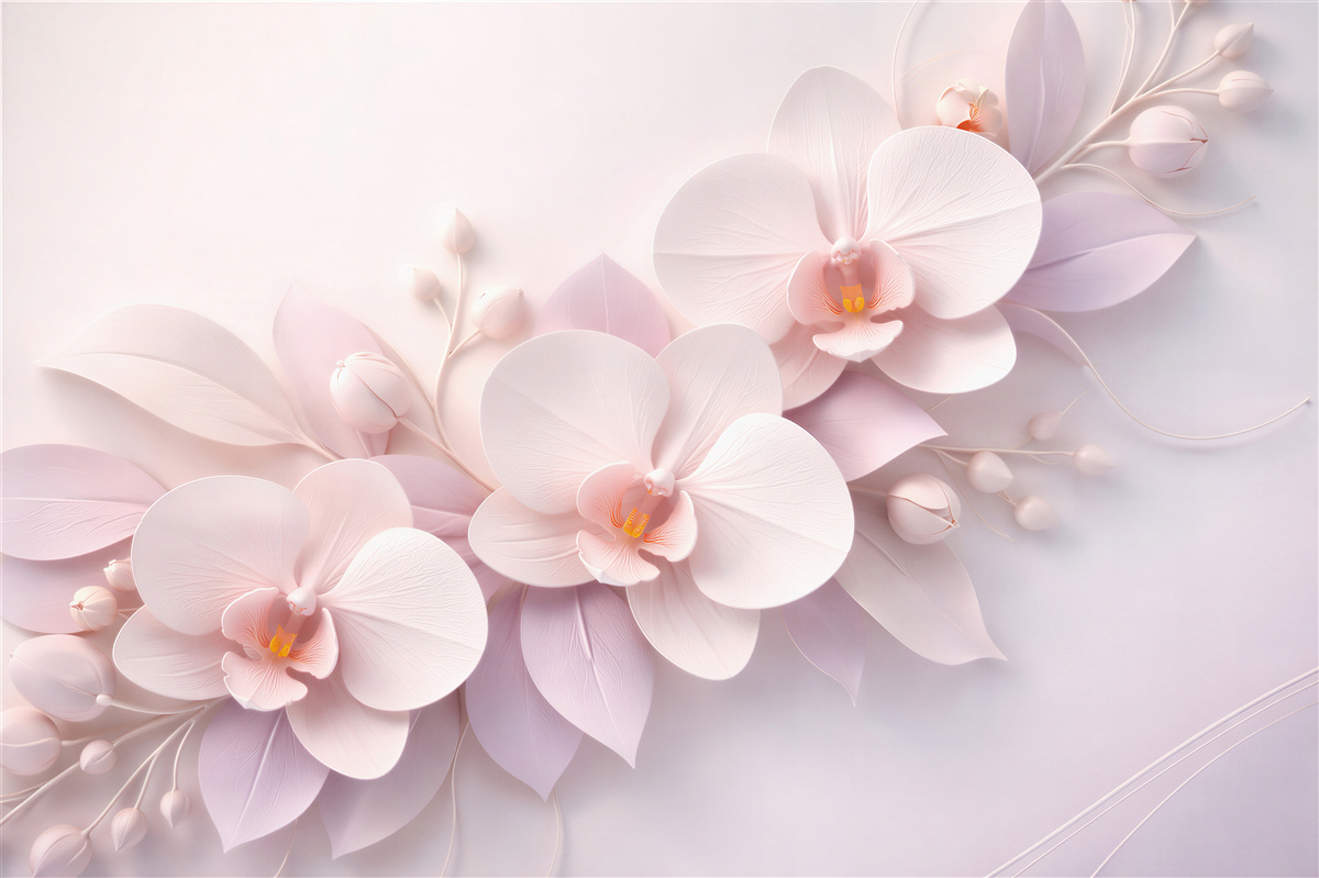 Fototapeten Pudrige Orchideen 3D Glamour