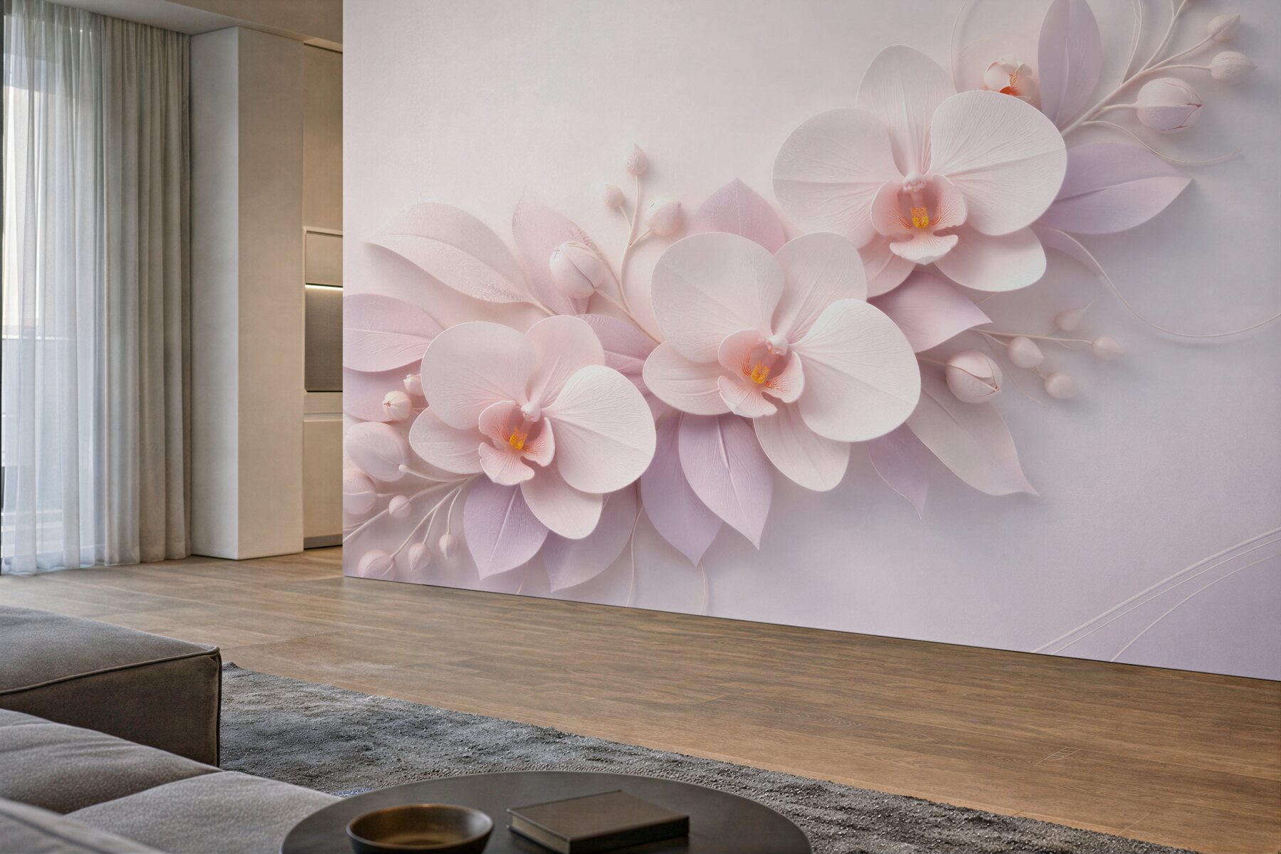 Fototapeten Pudrige Orchideen 3D Glamour