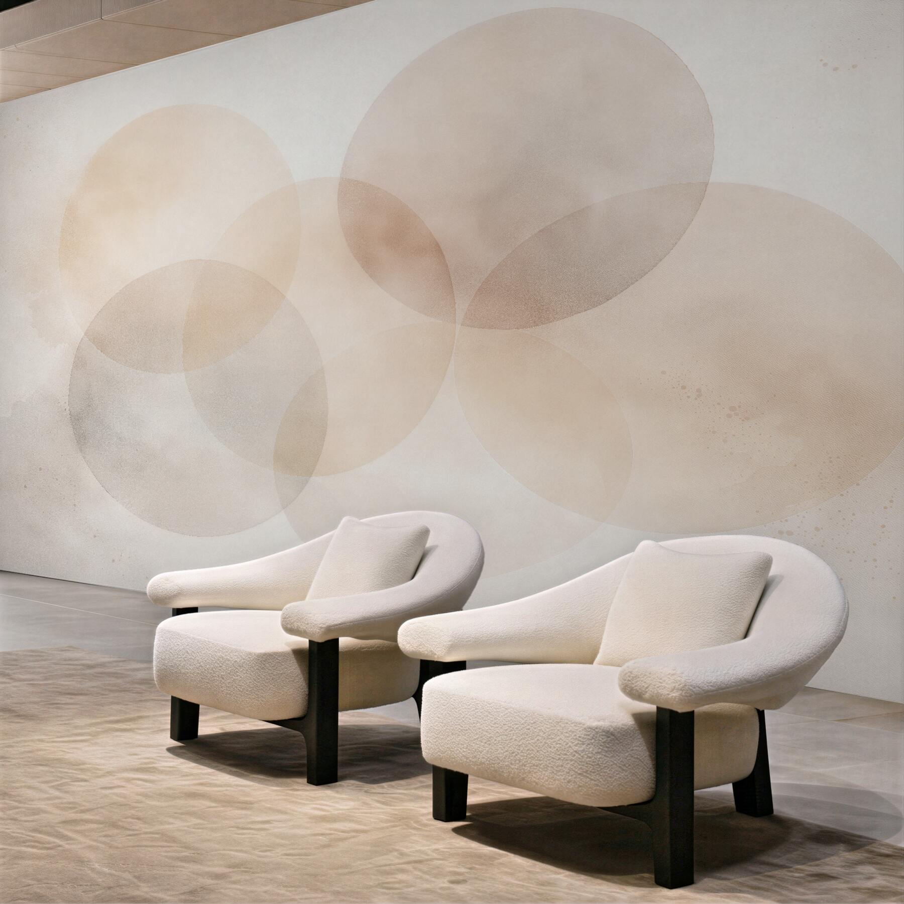 Fototapeten Subtile beige Kreise