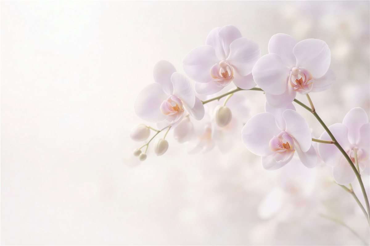 Fototapeten Zarte weiße Orchideen