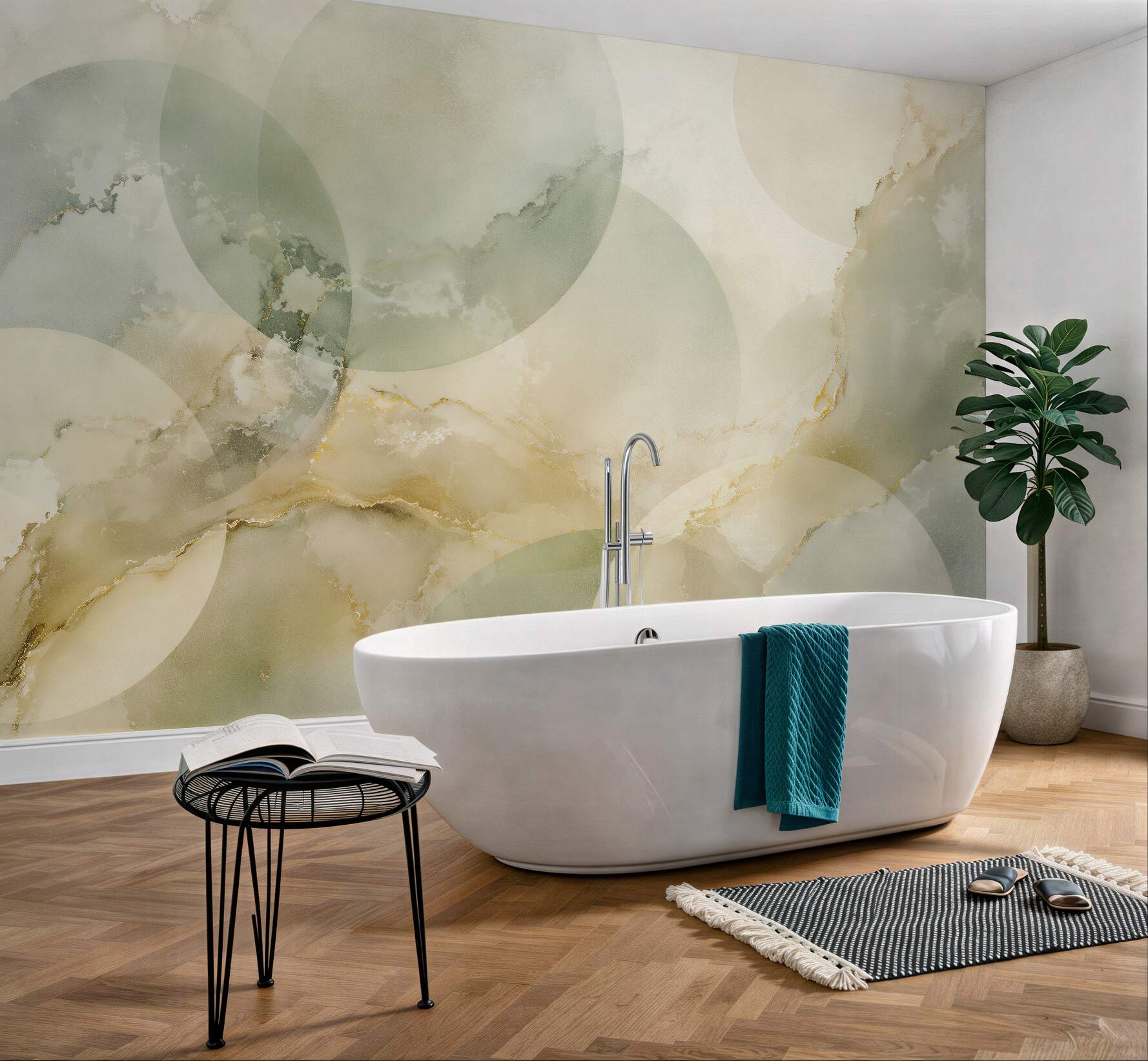 Fototapeten Marmor-Abstraktion mit Gold