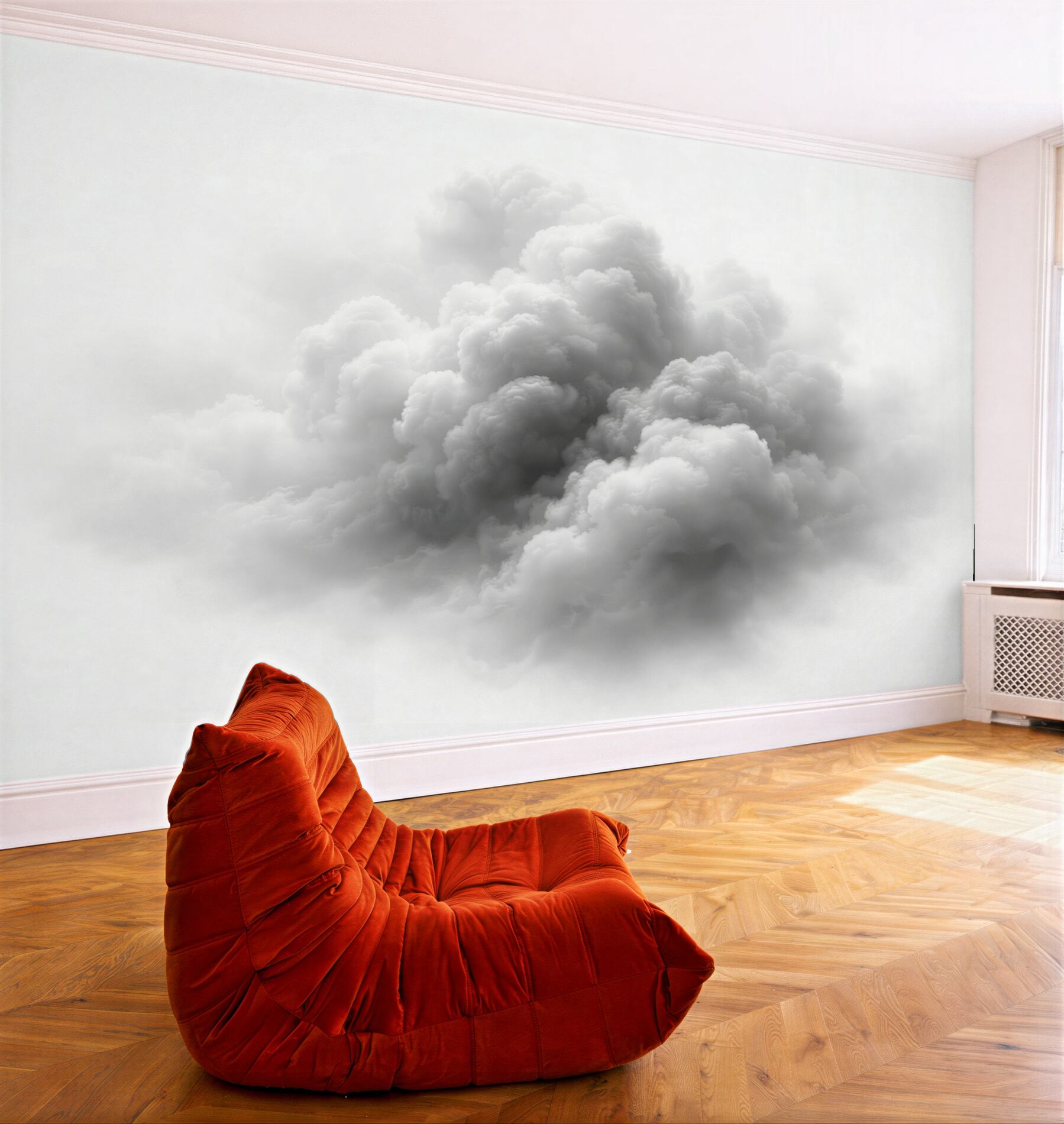 Fototapeten Flauschige Wolke im hellen Raum