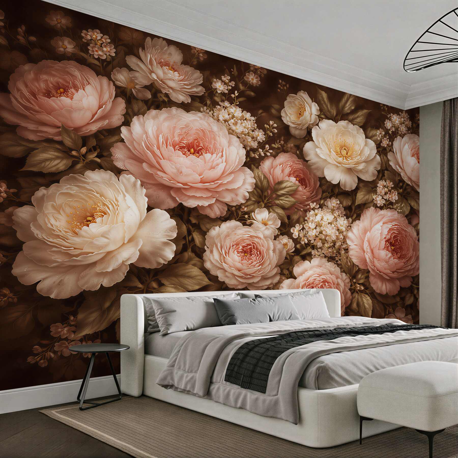 Fototapeten Pudrige Pfingstrosen im eleganten Stil