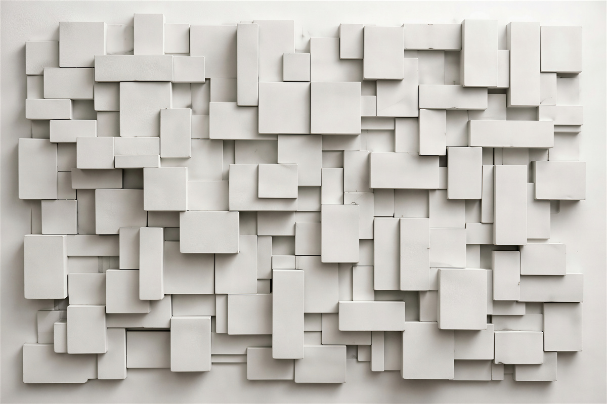 Fototapeten Weiße geometrische 3D-Komposition