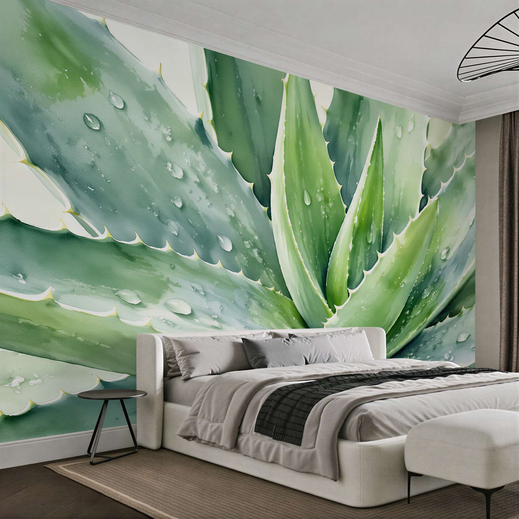Fototapeten Aquarellfrische mit Aloe