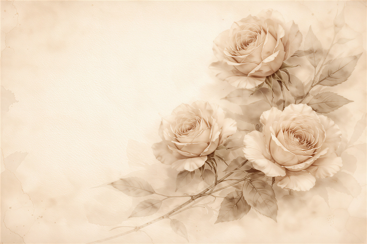 Fototapeten Zarte Rosen auf hellem Hintergrund