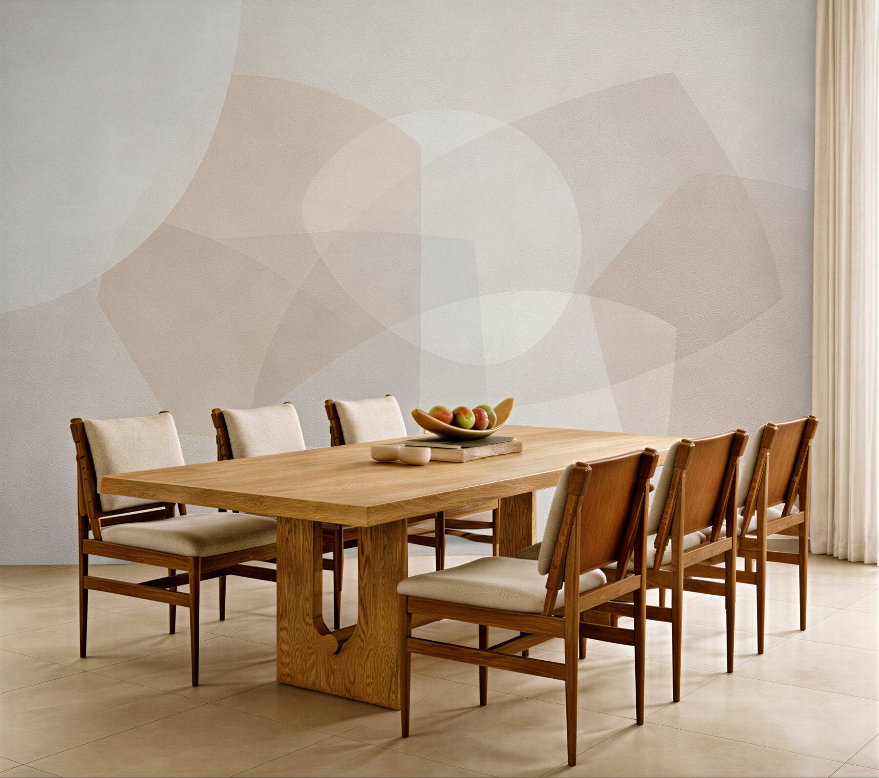 Fototapeten Beige Abstraktion in weichen Formen