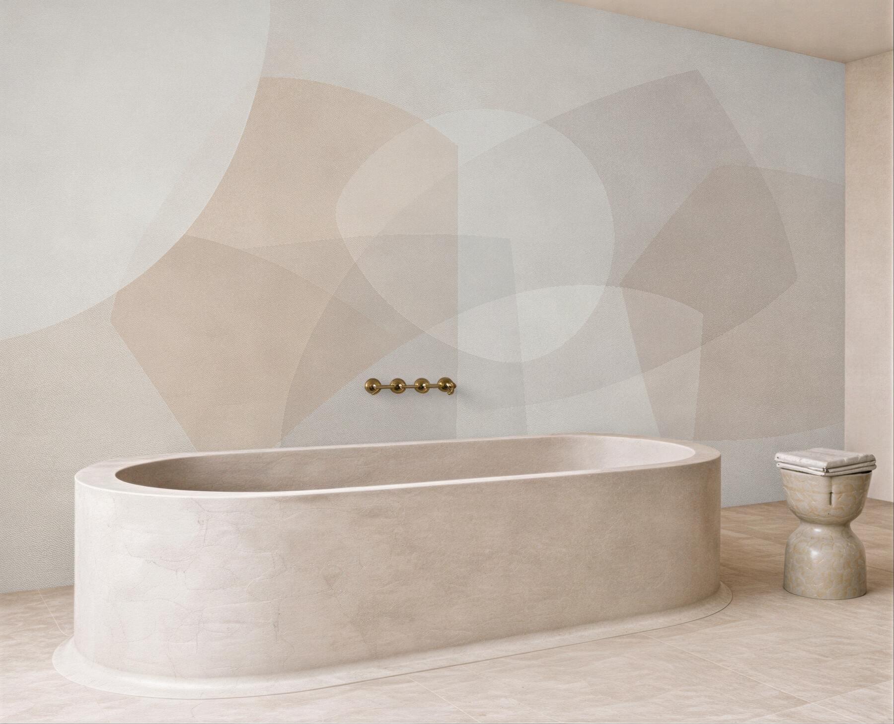 Fototapeten Beige Abstraktion in weichen Formen