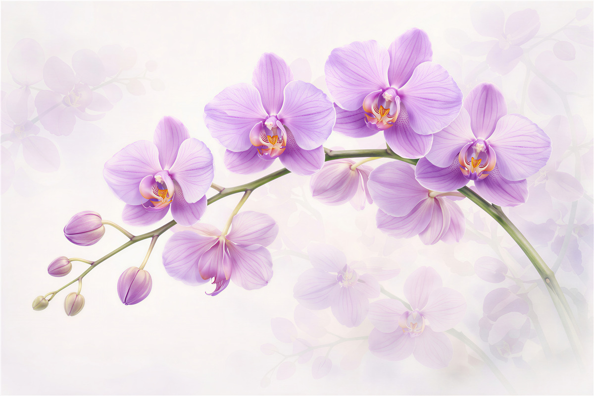 Fototapeten Zarte lila Orchideen
